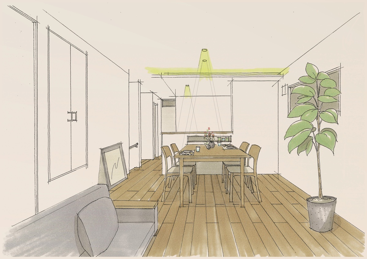 神戸の注文住宅の2世帯住宅のパース