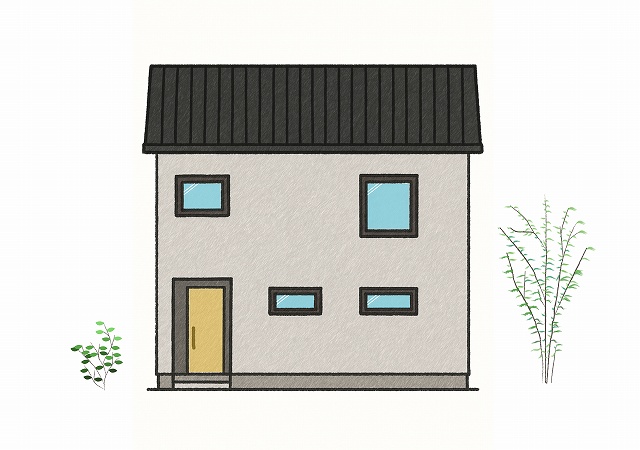 明石の外断熱塗り壁の家のイラスト