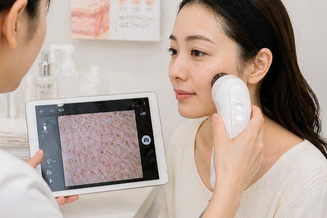 神戸の工務店のイベントの毛穴確認